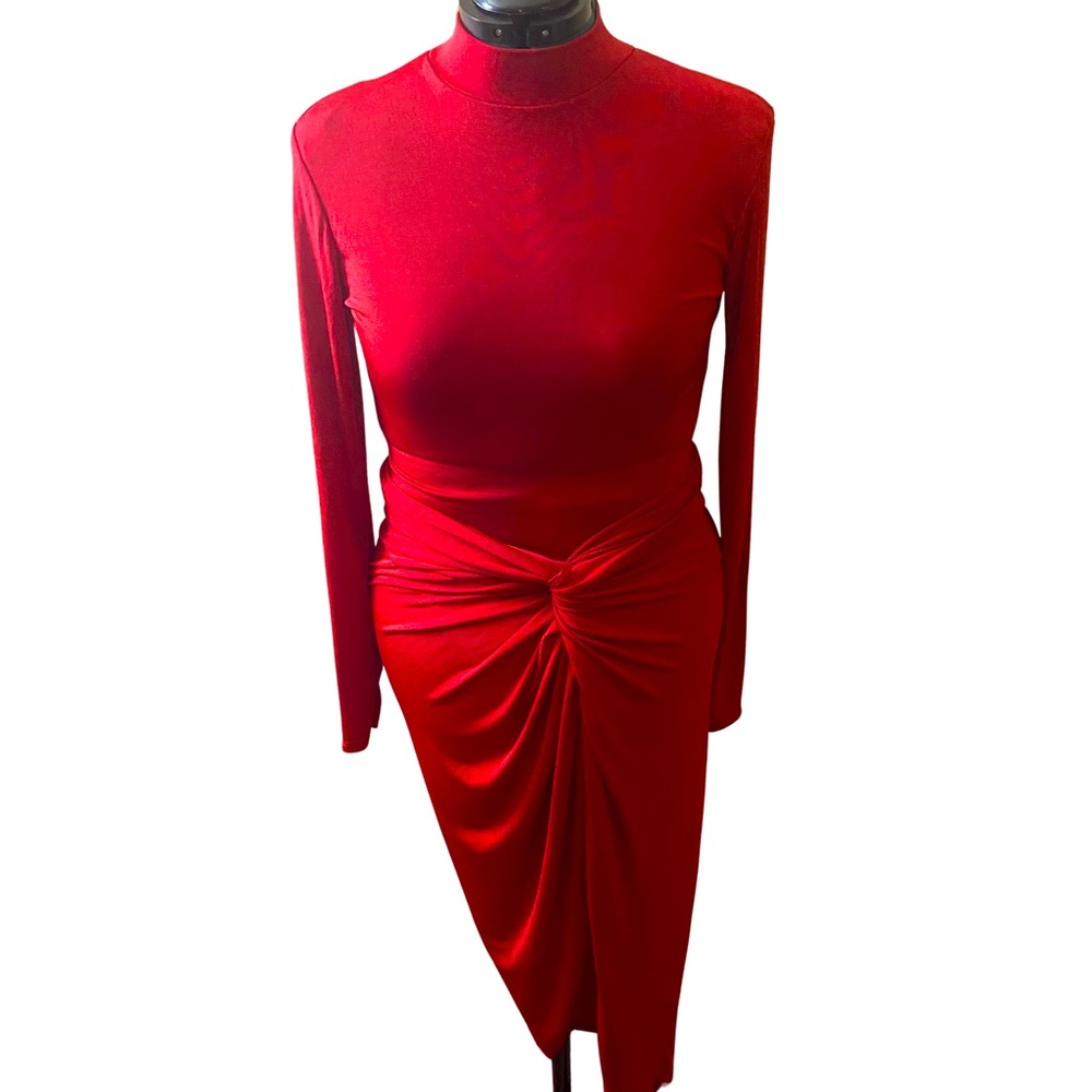 Mock turtleneck two piece skirt